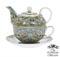 W Morris Teal Strawberry Thief Tea for one