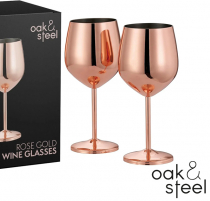2 vinglas roséguld från Oak & Steel