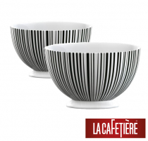 2 djupa tallrikar Black Stripe från La Cafetière